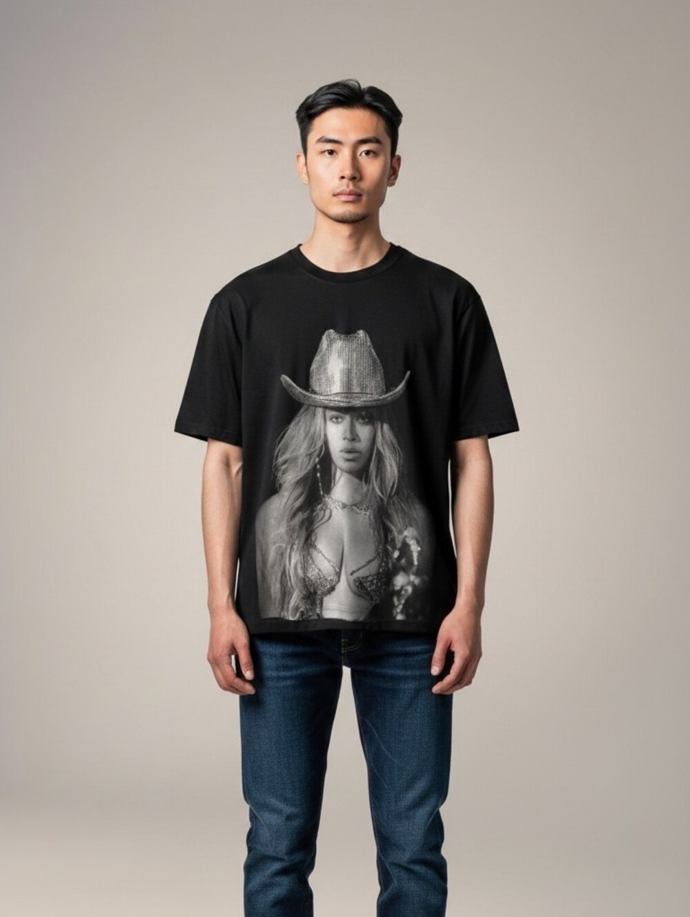 RWT2023 Black Beyonce Renaissance World Tour Short Sleeve Men's T-shirt Size L